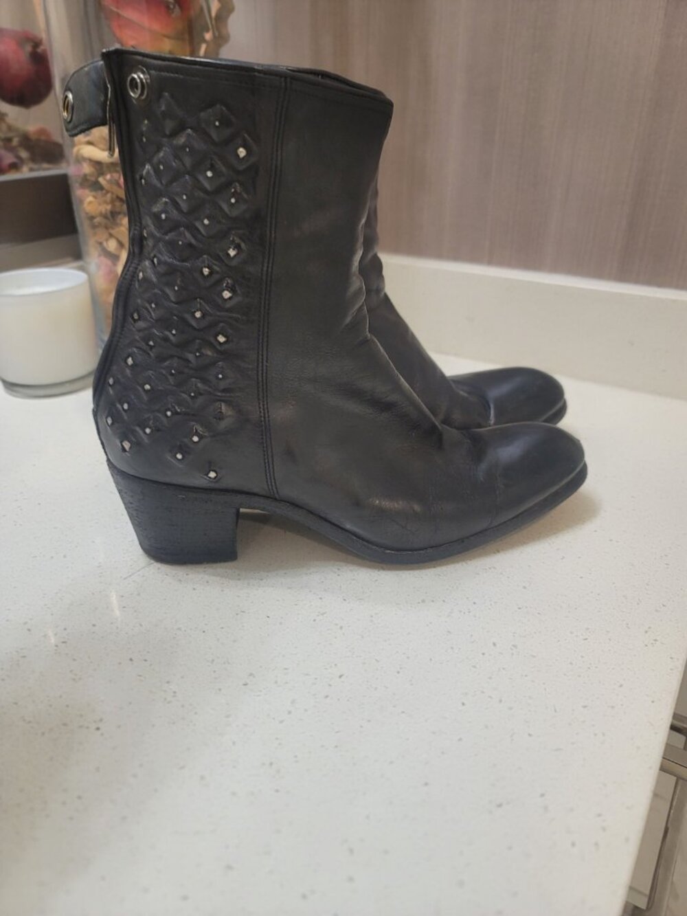 Alberto Fasciani Perla Woven Bootie Shoes Leather Designer Sz 38 Black - Picture 5 of 9